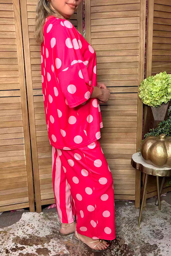 Western pink polka dots & stripes women boutique set Southern Stitch HQ17588