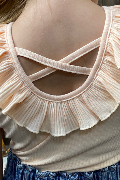 Western solid color beige boutique girl tank top DLH2450
