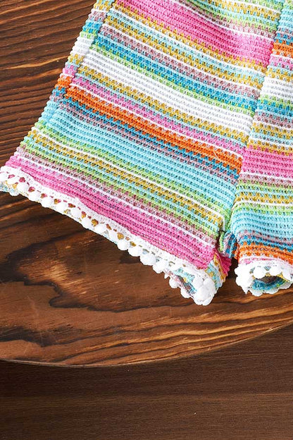 Toddler girl colorful striped knit tank top & shorts set 251277M