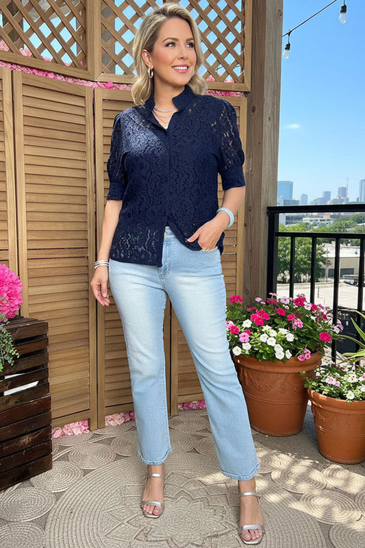 Southern Stitch washed light blue denim pant women's jeans S002-1