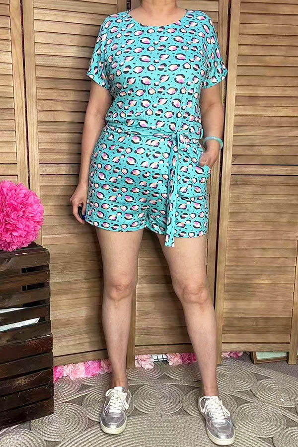 Women's overall jumpsuit wholesale & leopard prints & pockets YMY10833