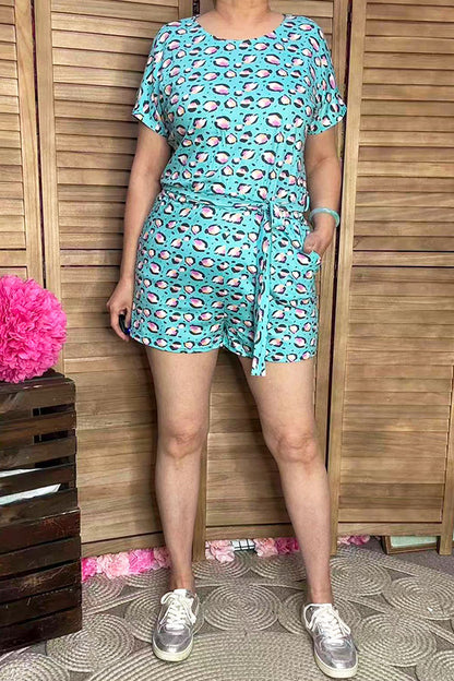 Women's overall jumpsuit wholesale & leopard prints & pockets YMY10833