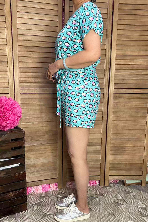 Women's overall jumpsuit wholesale & leopard prints & pockets YMY10833