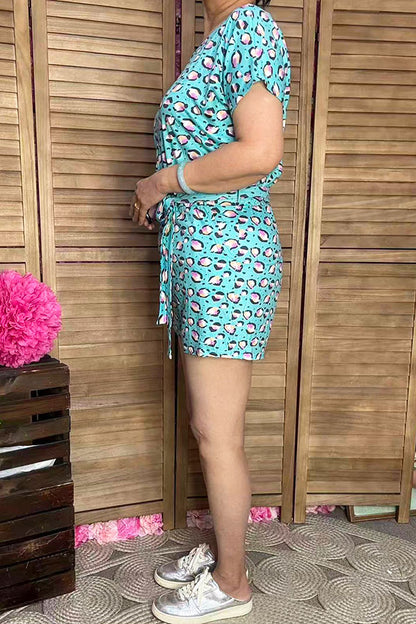 Women's overall jumpsuit wholesale & leopard prints & pockets YMY10833