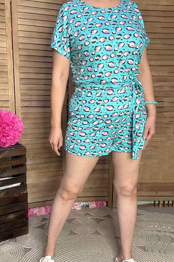 Women's overall jumpsuit wholesale & leopard prints & pockets YMY10833