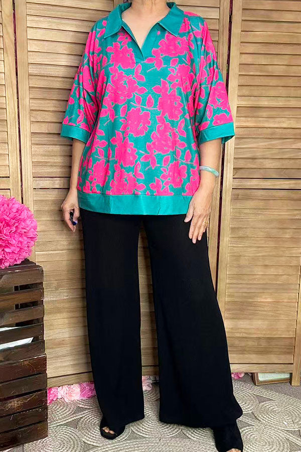 Western Chic turquoise floral women boutique top Southern Stitch GJQ16460