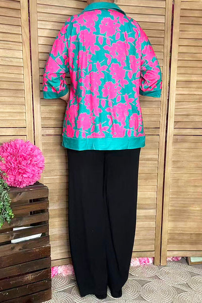 Western Chic turquoise floral women boutique top Southern Stitch GJQ16460