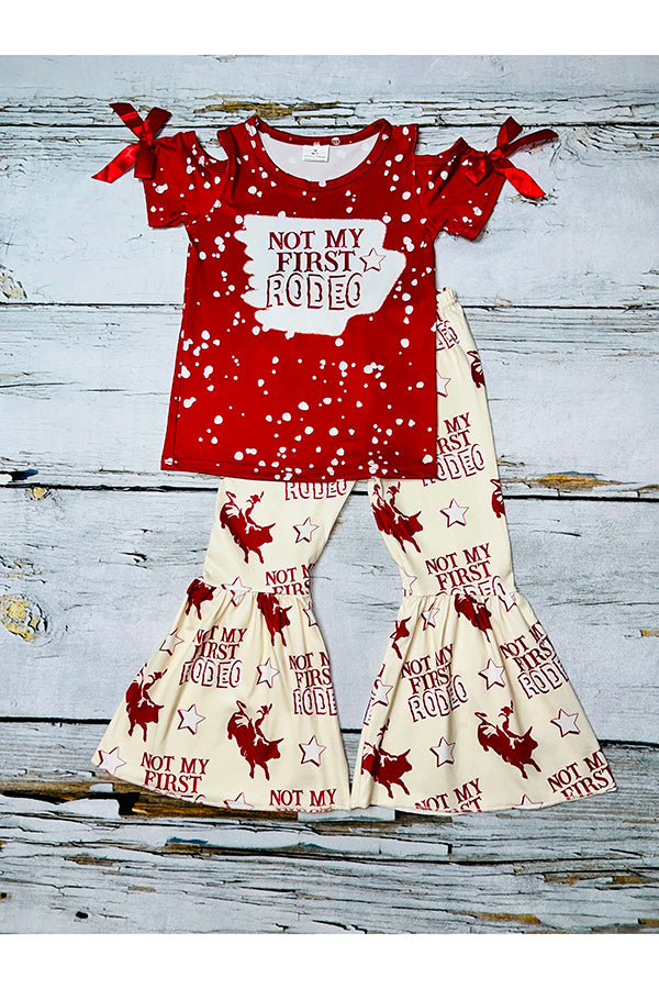 NOT MY FIRST RODEO printed 2pc girl outfit