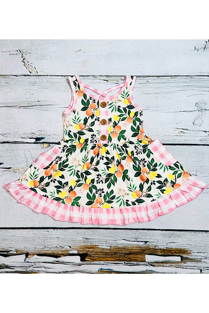 Peaches & lemons girl swirl dress w/pockets