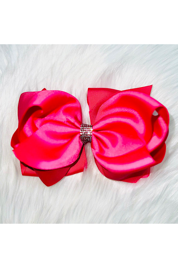 Hot pink double layer rhinestone bow ( set of 4pcs for $10.00)