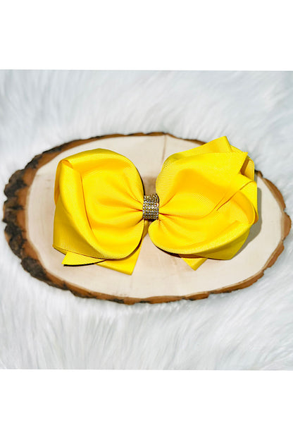 Yellow double layer rhinestone bow (set of 4pcs for $10.00)