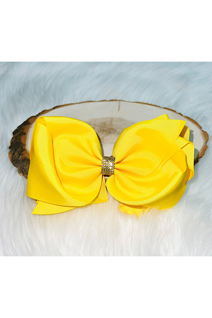 Yellow double layer rhinestone bow (set of 4pcs for $10.00)