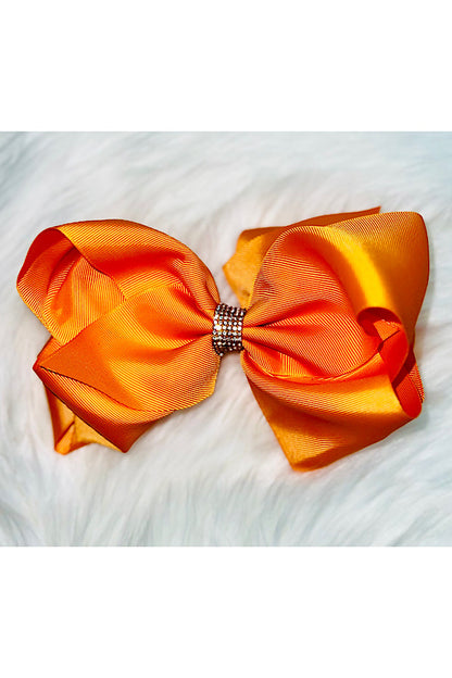 Set Of Decorative Orange Bows With Horizontal Orange Ribbons
