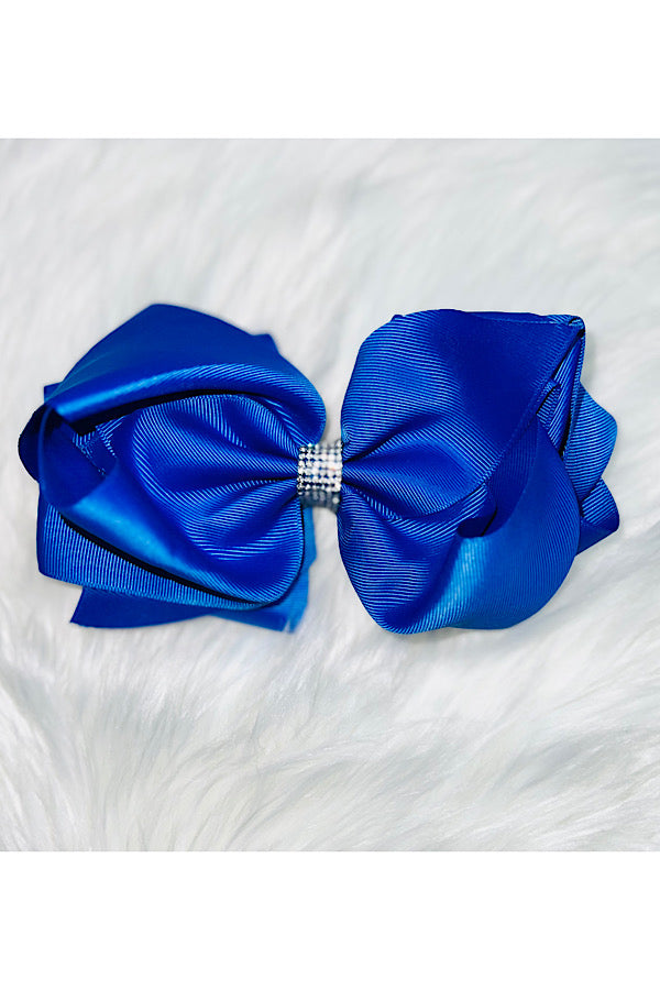 Royal blue double layer rhinestone bow (set of 4pcs for $10.00)