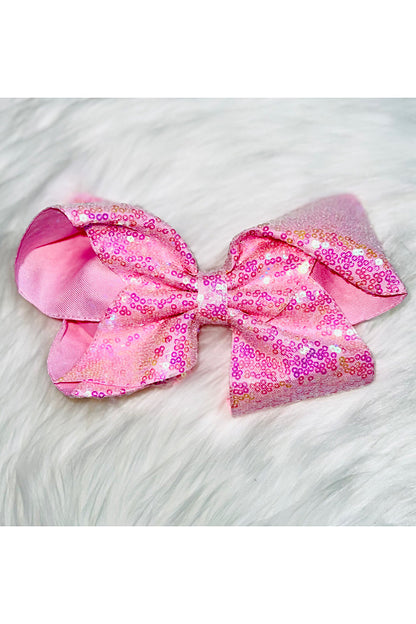 Pink sequin hairbow (set of 4pcs for $10.00)