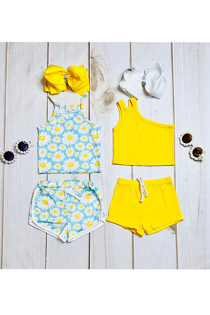 Mix & match daisies & yellow sleeveless sets (2 sets bundle) DLH2400