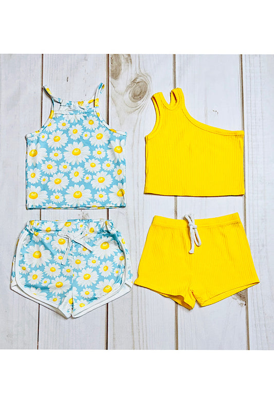 Mix & match daisies & yellow sleeveless sets (2 sets bundle) DLH2400