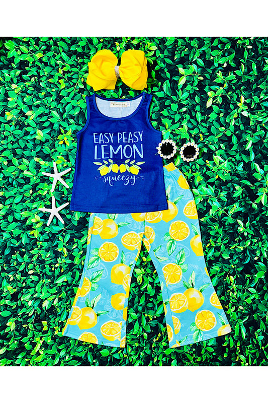 "EASY PEASY LEMON SQUEEZY" lemons 2pc set XCH0666-17H