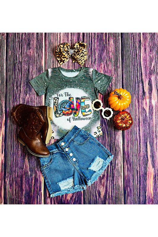 "FOR THE LOVE OF HALLOWEEN" gray t-shirt DLH2613