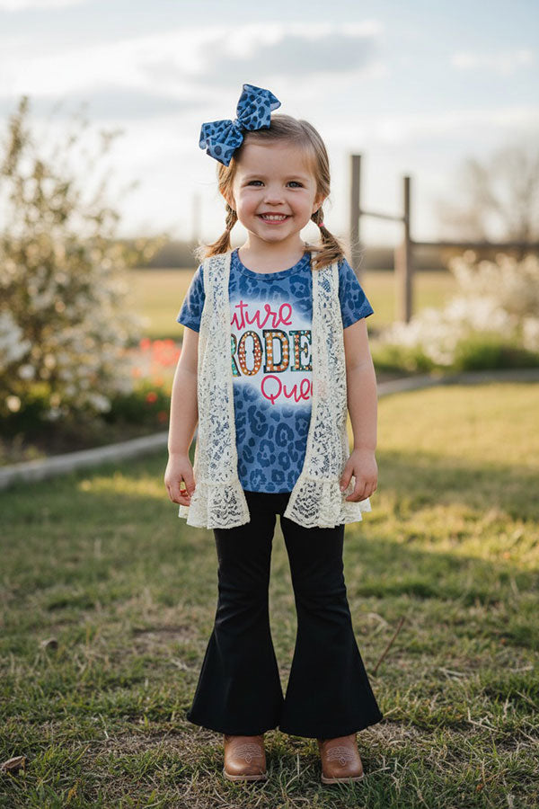 XCH0001-5H Cream open style lace sleeveless girls cardigan/vest