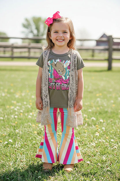 XCH0001-6H Brown open style lace sleeveless girls cardigan/vest