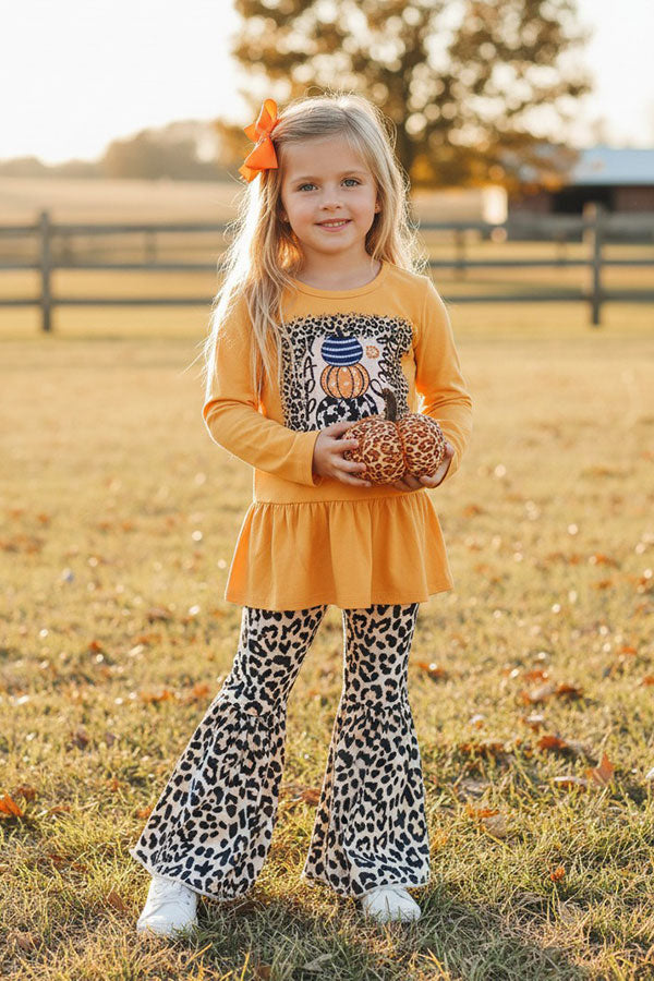 Western "HAPPY FALL YALL" halloween girls boutique outfit set XCH0010-23H