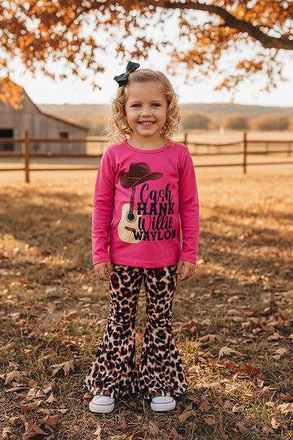 Cash hank willil waylon top leopard pant girls boutique set XCH0013-18H