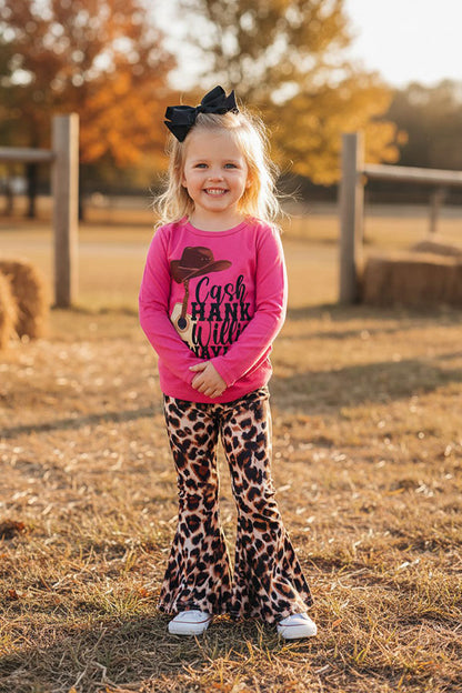 Cash hank willil waylon top leopard pant girls boutique set XCH0013-18H