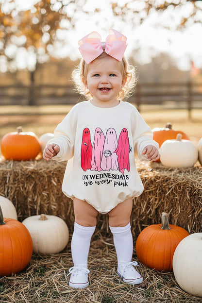 Halloween ghost long sleeve infant baby's boutique onesies XCH0014-3H