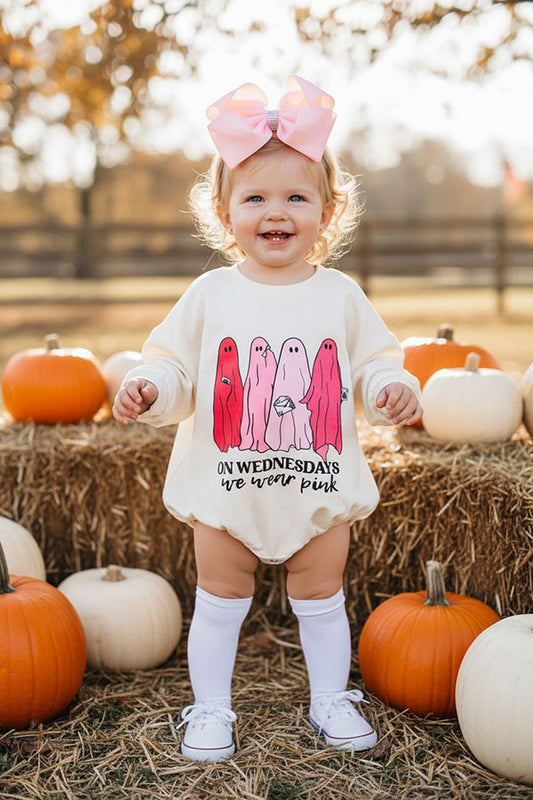 Halloween ghost long sleeve infant baby's boutique onesies XCH0014-3H