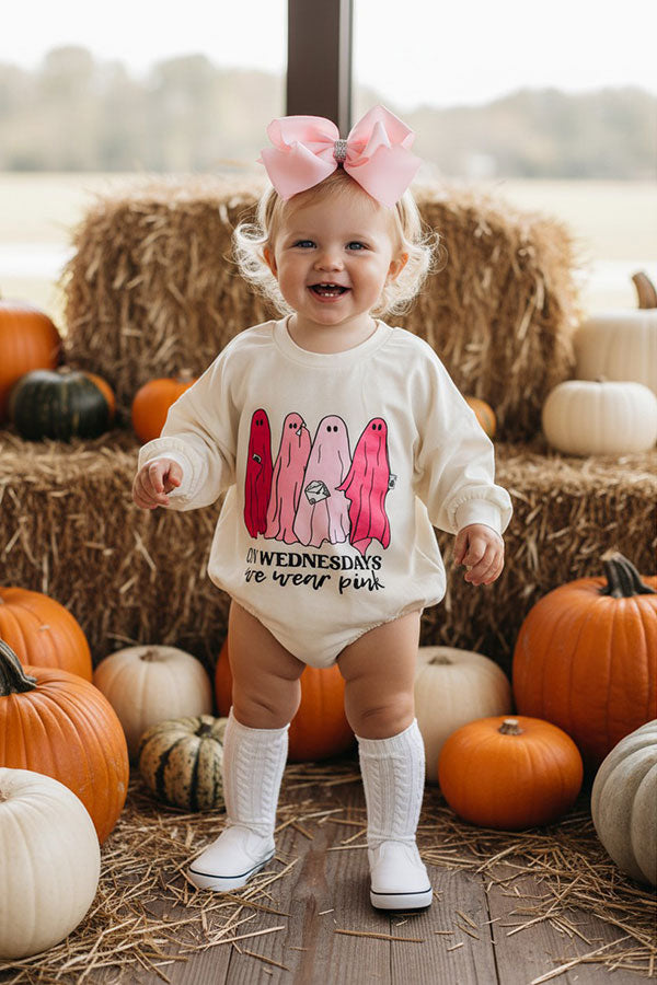 Halloween ghost long sleeve infant baby's boutique onesies XCH0014-3H