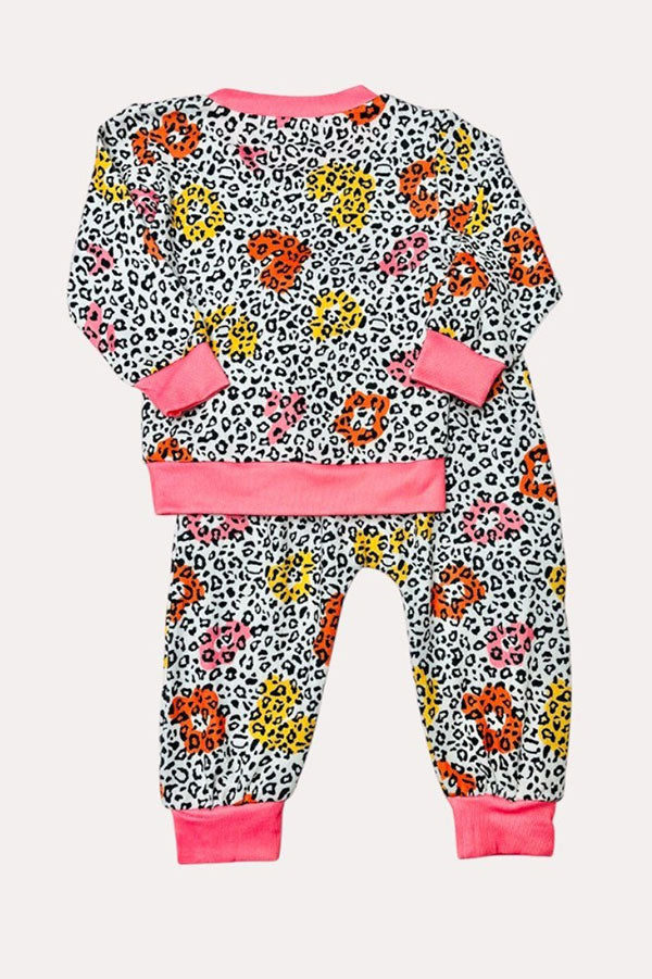 Western leopard & floral top pant girls boutique set XCH0015-13H