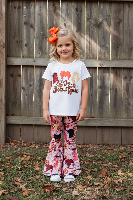 Halloween "IT'S JUST A BUNCHOF HOCUS POCUS" 2pc girls boutique set XCH0333-19H