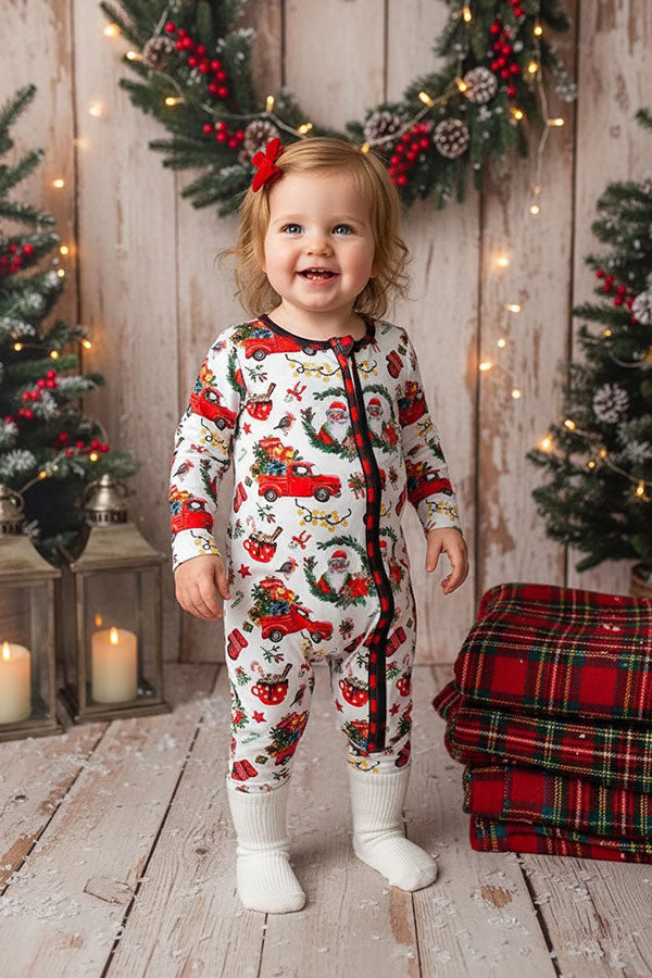 Christmas long sleeve one piece baby boutique onesie XCH05001