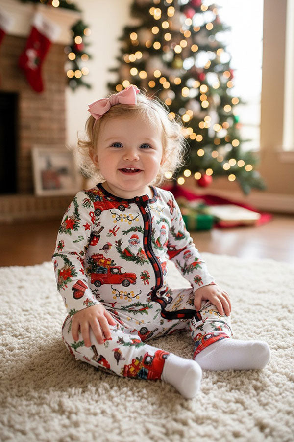 Christmas long sleeve one piece baby boutique onesie XCH05001