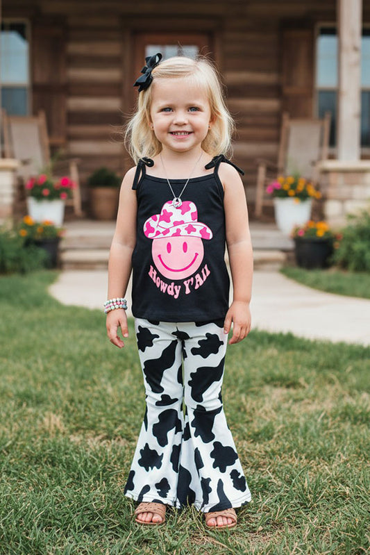 Western HOWDY Y'ALL smiley face cow girls boutique set XCH0777-22H A3S4