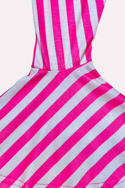 Western cactus & pink strips top pant girls boutique set XCH0777-25H