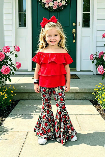 Strawberries, cheetah, & serape 2pc girls sets XCH0777-27H