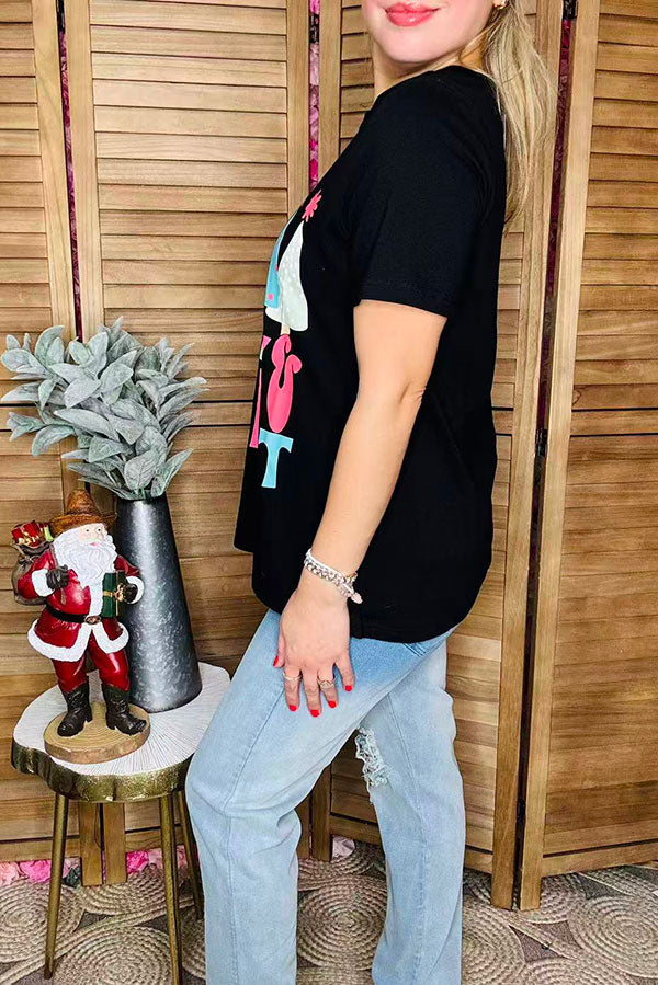 "MERRY BRIGHT" Christmas short sleeve women t-shirt XCH15733