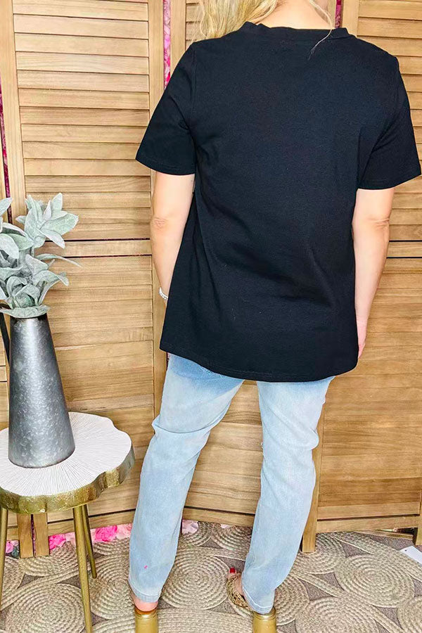 "It's the season" Christmas tree black short sleeve women t-shirt XCH15760