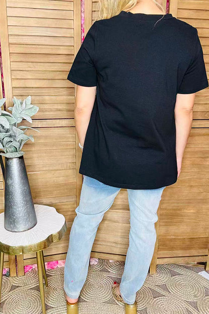 "It's the season" Christmas tree black short sleeve women t-shirt XCH15760