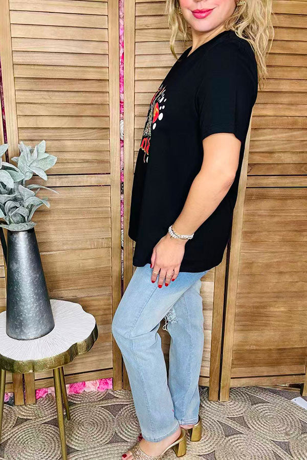 "It's the season" Christmas tree black short sleeve women t-shirt XCH15760