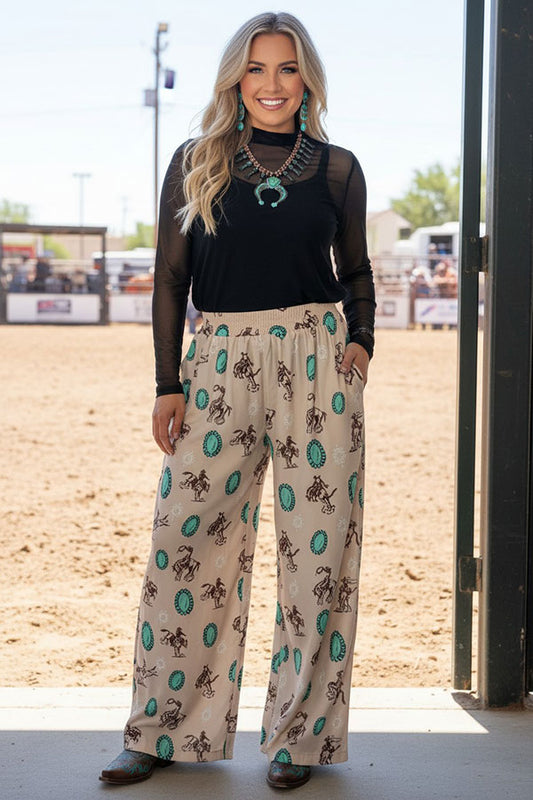 Western cowboy wide leg women's boutique pant Southern Stitch XCH17084