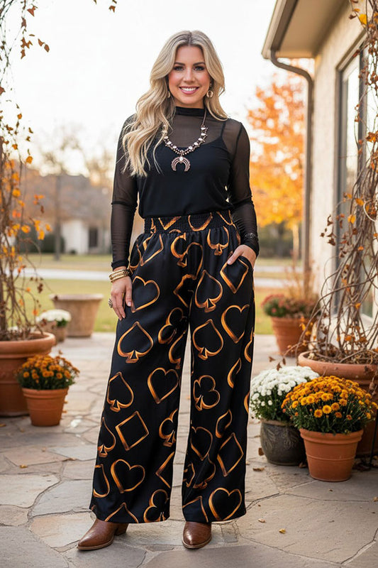 Western patterns wide leg women's boutique pant XCH17170