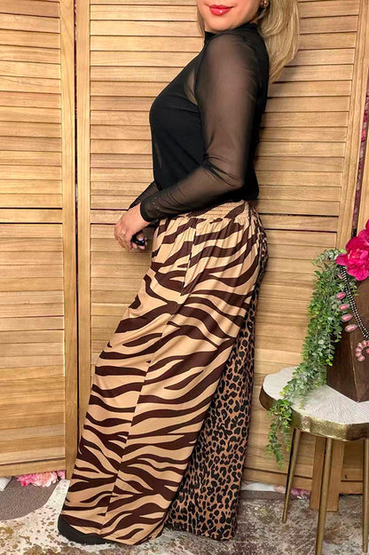 Western leopard & zebra wide leg women's boutique pant Southern Stitch XCH17333