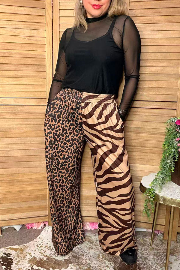 Western leopard & zebra wide leg women's boutique pant Southern Stitch XCH17333