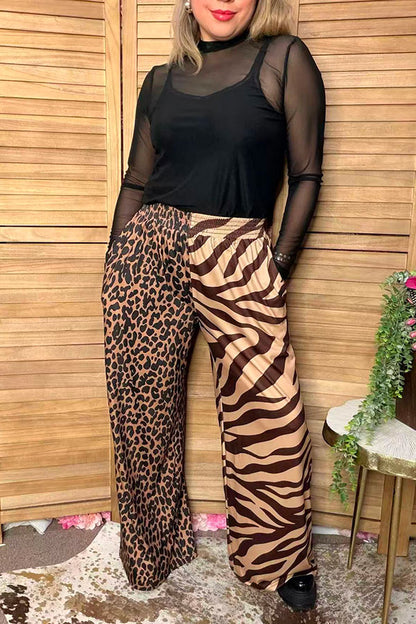 Western leopard & zebra wide leg women's boutique pant Southern Stitch XCH17333