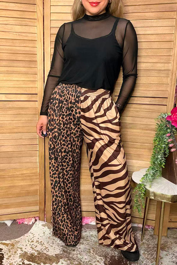 Western leopard & zebra wide leg women's boutique pant Southern Stitch XCH17333