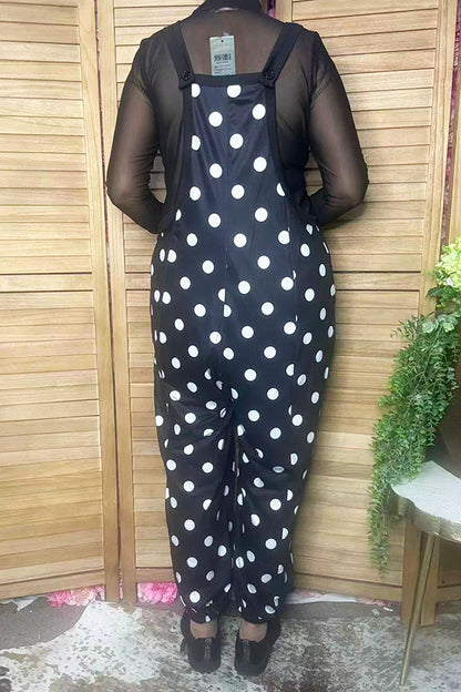 Western white polka dots one piece women's boutique jumpsuit XCH17454