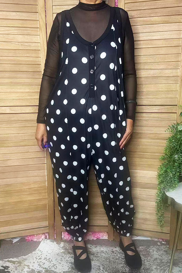 Western white polka dots one piece women's boutique jumpsuit XCH17454